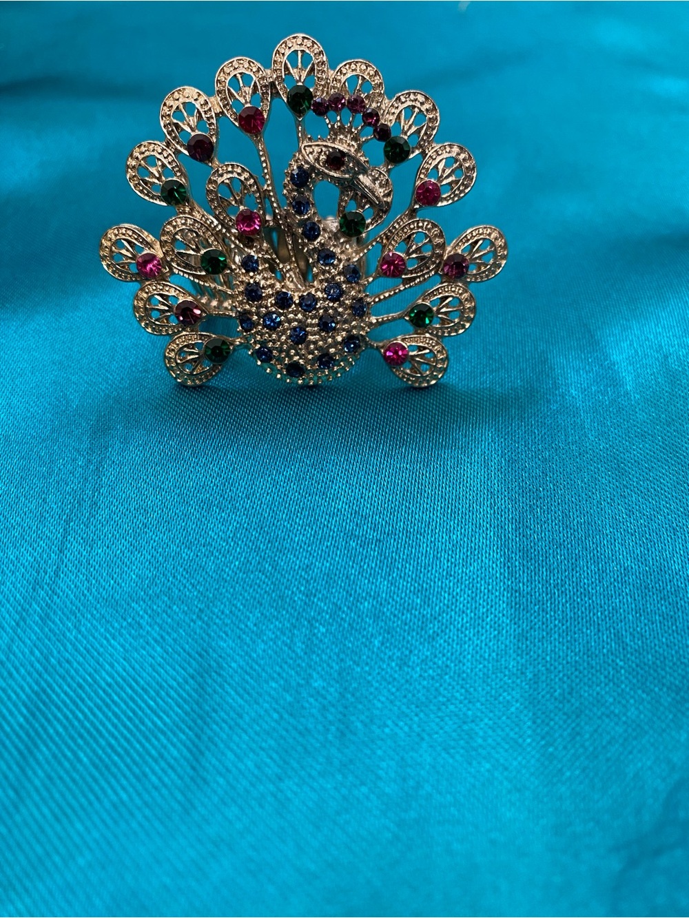 Peacock Crystal Ring- Multicolor